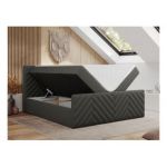 Łóżko kontynentalne PARIS DUO 180x200 - H3 - szary, ekoskóra