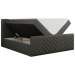 Łóżko kontynentalne PARIS DUO 180x200 - H3 - szary, ekoskóra