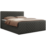 Łóżko kontynentalne PARIS DUO 200x200 - H3 - szary, ekoskóra