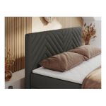 Łóżko kontynentalne PARIS DUO 200x200 - H3 - szary, ekoskóra