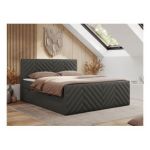 Łóżko kontynentalne PARIS DUO 180x200 - H4 - szary, ekoskóra