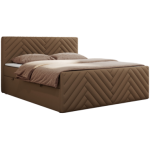 Łóżko kontynentalne PARIS DUO 120x200 - H4 - brązowy, ekoskóra