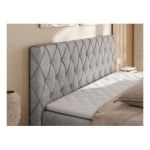 Łóżko kontynentalne MIREN DUO 140x200 - H3 - jasnoszary, struktura