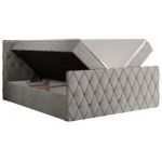 Łóżko kontynentalne MIREN DUO 200x200 - H4 - jasnoszary, struktura