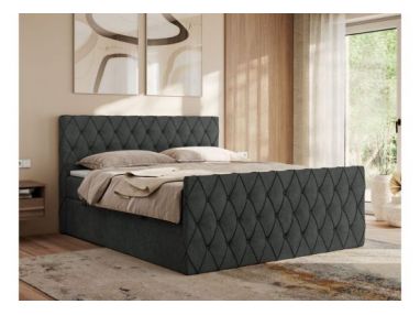 Łóżko kontynentalne MIREN DUO 200x200 - H3 - ciemnoszary, struktura