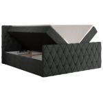 Łóżko kontynentalne MIREN DUO 200x200 - H3 - ciemnoszary, struktura