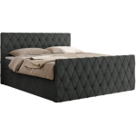 Łóżko kontynentalne MIREN DUO 120x200 - H4 - ciemnoszary, struktura