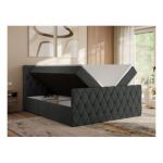 Łóżko kontynentalne MIREN DUO 120x200 - H4 - ciemnoszary, struktura