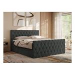 Łóżko kontynentalne MIREN DUO 140x200 - H4 - ciemnoszary, struktura