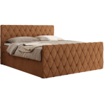 Łóżko kontynentalne MIREN DUO 160x200 - H3 - pomarańczowy, struktura