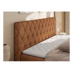 Łóżko kontynentalne MIREN DUO 180x200 - H3 - pomarańczowy, struktura