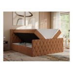 Łóżko kontynentalne MIREN DUO 120x200 - H4 - pomarańczowy, struktura