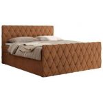 Łóżko kontynentalne MIREN DUO 120x200 - H4 - pomarańczowy, struktura