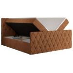 Łóżko kontynentalne MIREN DUO 120x200 - H4 - pomarańczowy, struktura