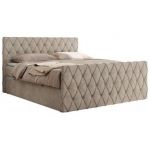 Łóżko kontynentalne MIREN DUO 200x200 - H3 - beżowy, struktura