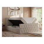 Łóżko kontynentalne MIREN DUO 180x200 - H4 - beżowy, struktura