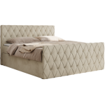 Łóżko kontynentalne MIREN DUO 200x200 - H3 - beżowy, welwet