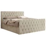 Łóżko kontynentalne MIREN DUO 200x200 - H3 - beżowy, welwet