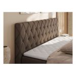 Łóżko kontynentalne MIREN DUO 120x200 - H4 - brązowy, welwet