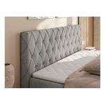 Łóżko kontynentalne MIREN DUO 160x200 - H3 - jasnoszary, welwet