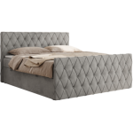 Łóżko kontynentalne MIREN DUO 200x200 - H3 - jasnoszary, welwet