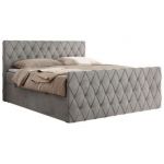 Łóżko kontynentalne MIREN DUO 120x200 - H4 - jasnoszary, welwet