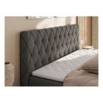 Łóżko kontynentalne MIREN DUO 140x200 - H3 - ciemnoszary, welwet