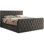 Łóżko kontynentalne MIREN DUO 200x200 - H3 - ciemnoszary, welwet