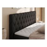 Łóżko kontynentalne MIREN DUO 180x200 - H3 - czarny, ekoskóra