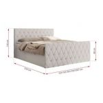 Łóżko kontynentalne MIREN DUO 120x200 - H3 - biały, ekoskóra