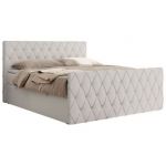 Łóżko kontynentalne MIREN DUO 140x200 - H4 - biały, ekoskóra