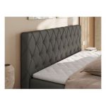 Łóżko kontynentalne MIREN DUO 180x200 - H3 - szary, ekoskóra