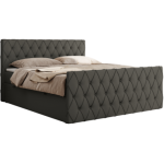 Łóżko kontynentalne MIREN DUO 120x200 - H4 - szary, ekoskóra