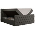 Łóżko kontynentalne MIREN DUO 120x200 - H4 - szary, ekoskóra