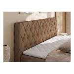 Łóżko kontynentalne MIREN DUO 120x200 - H3 - brązowy, ekoskóra