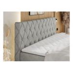 Łóżko kontynentalne MIREN KING DUO 200x200 - H3 - jasnoszary, struktura