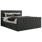 Łóżko kontynentalne MIREN KING DUO 140x200 - H4 - ciemnoszary, struktura