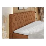 Łóżko kontynentalne MIREN KING DUO 120x200 - H3 - pomarańczowy, struktura