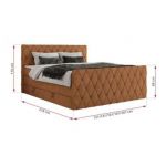 Łóżko kontynentalne MIREN KING DUO 160x200 - H3 - pomarańczowy, struktura