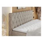Łóżko kontynentalne MIREN KING DUO 200x200 - H4 - beżowy, struktura