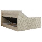 Łóżko kontynentalne MIREN KING DUO 200x200 - H3 - beżowy, welwet