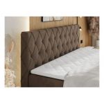 Łóżko kontynentalne MIREN KING DUO 160x200 - H4 - brązowy, welwet