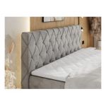 Łóżko kontynentalne MIREN KING DUO 200x200 - H3 - jasnoszary, welwet