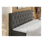 Łóżko kontynentalne MIREN KING DUO 160x200 - H3 - ciemnoszary, welwet