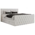 Łóżko kontynentalne MIREN KING DUO 140x200 - H3 - biały, ekoskóra