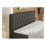 Łóżko kontynentalne MIREN KING DUO 180x200 - H3 - szary, ekoskóra