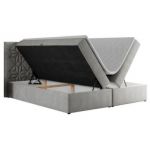 Łóżko kontynentalne LEILA 180x200 - H3 - jasnoszary, struktura