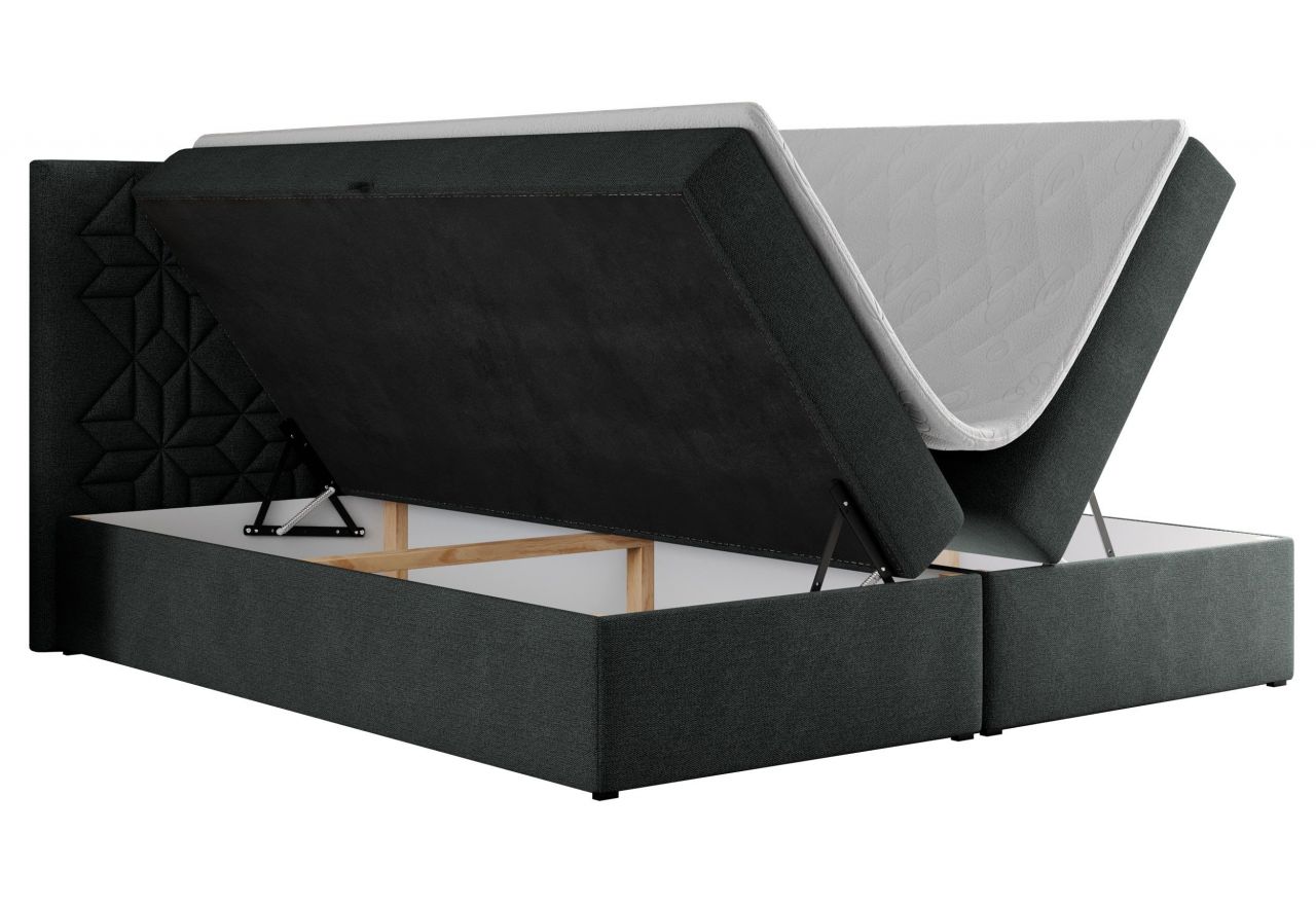 Łóżko kontynentalne LEILA 120x200 - H3 - ciemnoszary, struktura