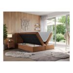 Łóżko kontynentalne LEILA 140x200 - H3 - pomarańczowy, struktura