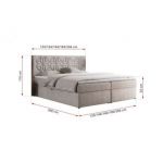 Łóżko kontynentalne LEILA 120x200 - H3 - beżowy, struktura